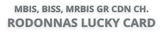 MBIS, BISS, MRBIS GR CDN CH.  RODONNAS LUCKY CARD
